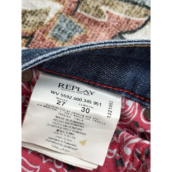 Replay Blue Jeans Vintage Pearl Straight Leg Denim y2k Size 27 - Picture 7 of 14
